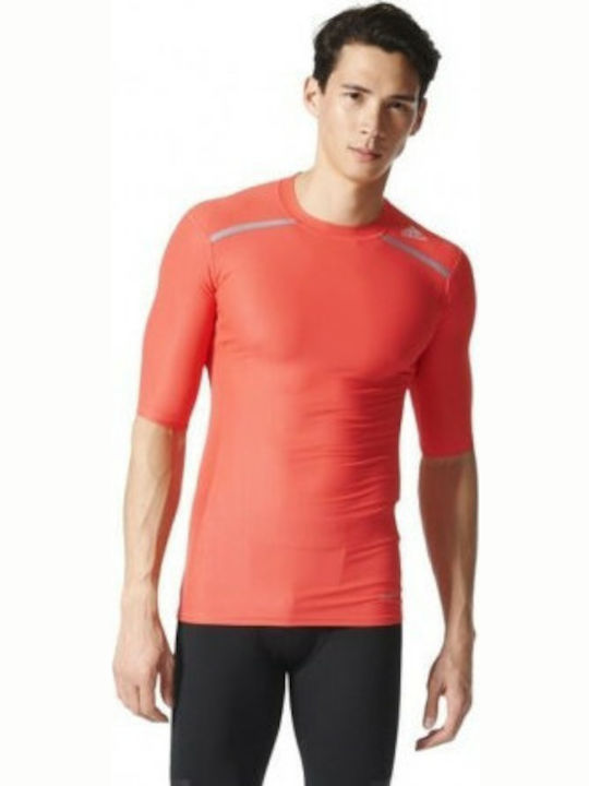 Adidas Techfit Chill Tee Herren Thermo Kurzarmshirt Rot