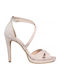 Stefania Suede Women's Sandals Pink with Thin High Heel