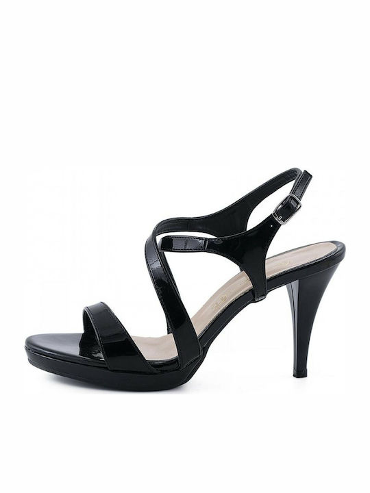 Stefania Patent Leather Women's Sandals S Black