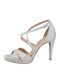 Stefania Women's Sandals Silver with Thin High Heel