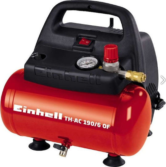 Einhell TC-AC 190/6 Въздушен компресор с Мощност 1.5к.с и Резервоар 6лт 4020665