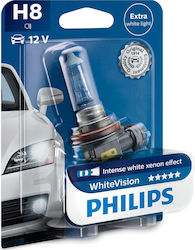 Philips Λάμπα Αυτοκινήτου & Μοτοσυκλέτας WhiteVision H8 Αλογόνου 3700K 12V 35W 1τμχ
