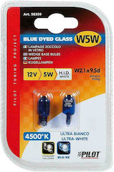 Lampa Λάμπες Αυτοκινήτου & Μοτοσυκλέτας Blue Xenon W5W 4500K Μπλε 12V 5W 2τμχ