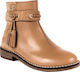 Mayoral Kids Leather Boots with Zipper Brown