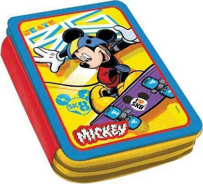 Diakakis Mickey Pencil Case Full Metal with 2 Compartments Multicolored