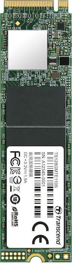 Transcend 110S SSD 128GB τύπου M.2 με σύνδεση PCI Express 3.0 TS128GMTE110S