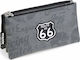 Busquets Route 66 Pencil Case with 3 Compartments Gray