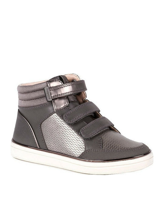 Mayoral Kids Leather Boots with Zipper Gray