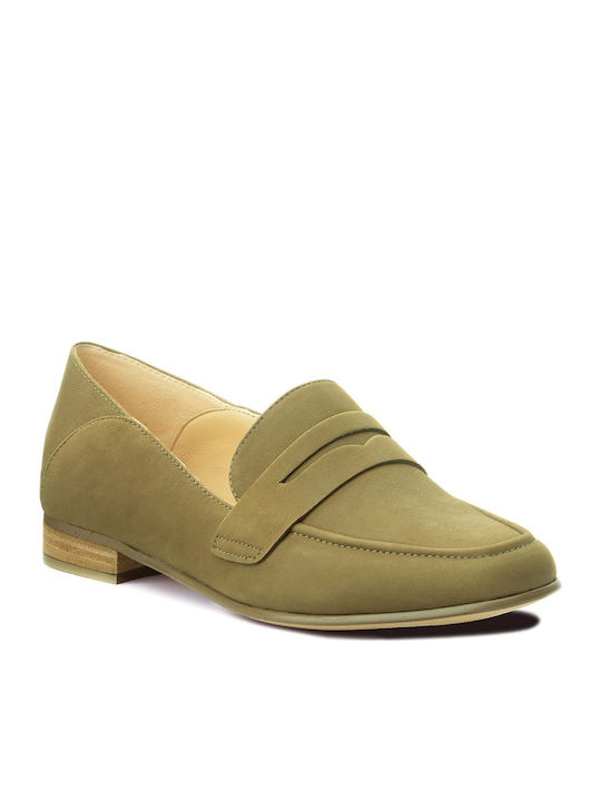Pure Iris Γυναικεία Slip-On Δερμάτινα Πράσινα
