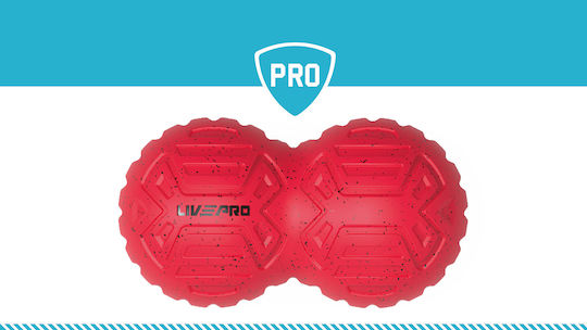 Live Pro Μπάλα Μασάζ Διπλή Κόκκινη 19.4cm