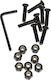 Emillion Mounting Hardware Allen 1" Black Screws & Nuts Skateboard