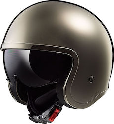 LS2 Spitfire OF599 Jet Helmet with Sun Visor 1000gr Gloss Chrome KR3496