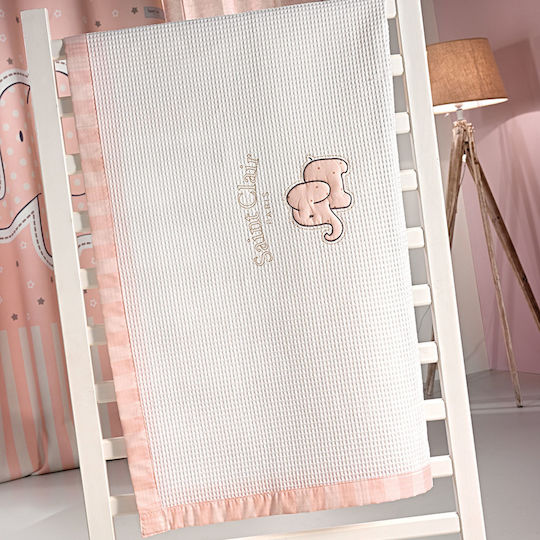 Saint Clair Decke Kinderbett Africa Waffel Rosa 110x150cm