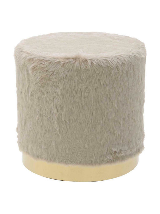 Stool For Living Room Upholstered with Fabric Beige 42x42x41cm