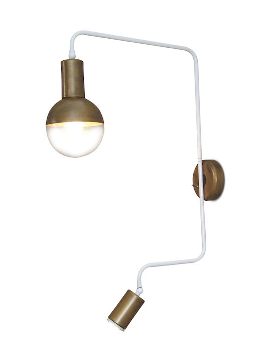 Home Lighting Gallie Vintage Wall Lamp with Socket E27 Bronze Width 44cm