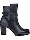 Caprice Leather Women's Ankle Boots Black