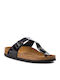 Gizeh Women's Flat Sandals Anatomic in Black Color Narrow Fit