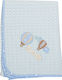 Dimcol Blanket Cot Hot Air Balloon 02 Waffle Light Blue 100x160cm