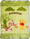Dimcol Blanket Cot Winnie Forest Velvet Green 110x140cm