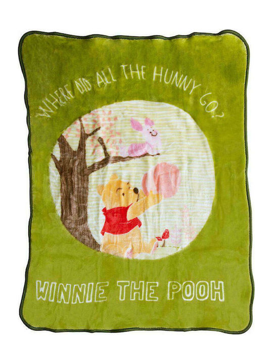 Dimcol Blanket Cot Winnie Home Velvet Green 110...