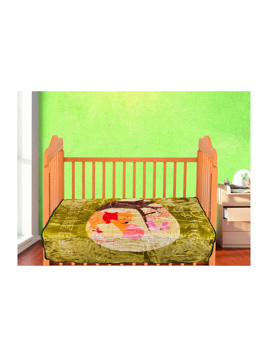 Dimcol Decke Kinderbett Winnie Home Samt Grün 1...