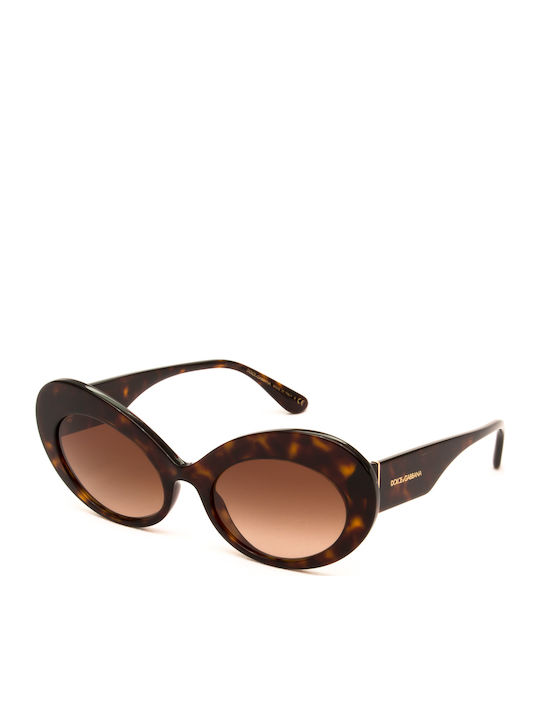 Dolce & Gabbana Women's Sunglasses with Brown Tartaruga Plastic Frame and Brown Gradient Lens DG4345 502/13