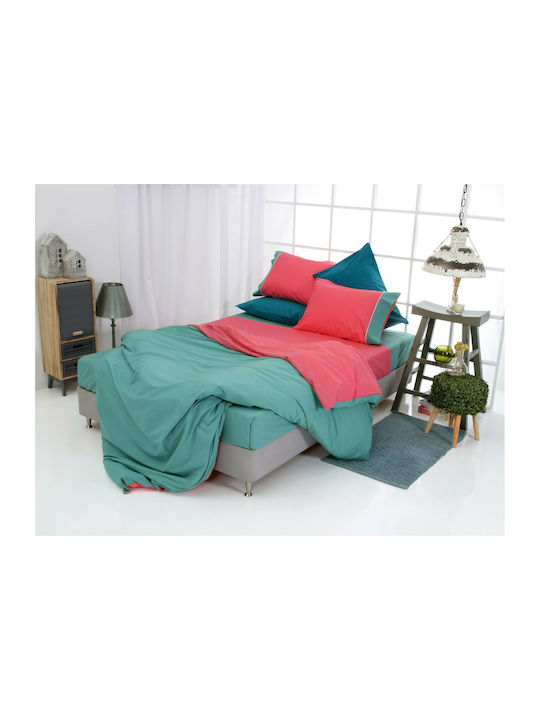 SB Home Simi Coral Σετ Σεντόνια Μονά 170x260εκ. Κοραλί (3τμχ)
