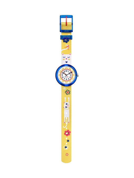 FlikFlak Jumping Cat Kids Analog Watch with Fabric Strap