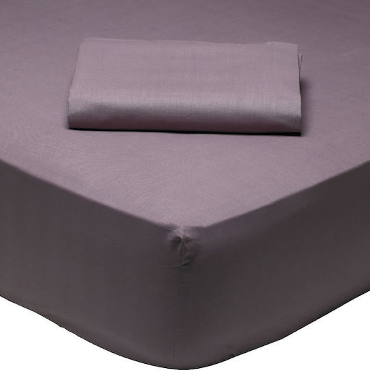 Das Home 1010 Σεντόνι Υπέρδιπλο με Λάστιχο 170x200+35εκ. Μωβ