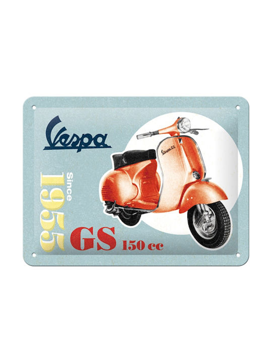 Nostalgic Art Wanddekoration Schild Vespa - GS 150 Seit 1955 Handgefertigt aus Metall 20x15cm