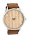 Oozoo Timepieces Watch Battery with Brown Leather Strap