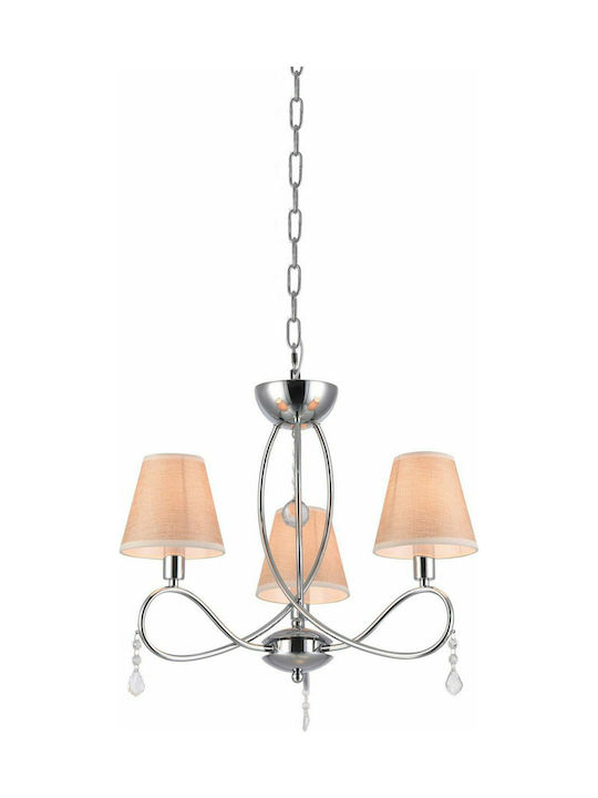 Home Lighting Kronleuchter 3xE14 Ø52cm mit Schirmen Silber 77-3664