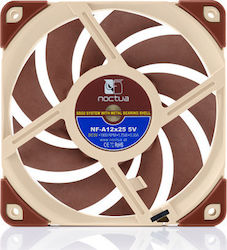 Noctua NF-A12x25 5V Gehäuselüfter 120mm mit Verbindung 3-polig 1Stück Braun