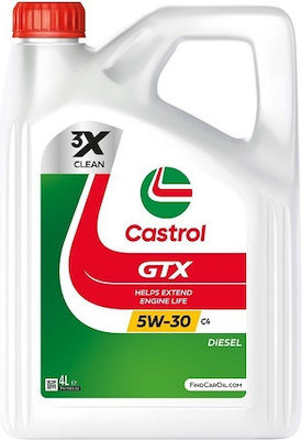 Castrol GTX Car Lubricant 5W-30 C4 4lt for Diesel Engine