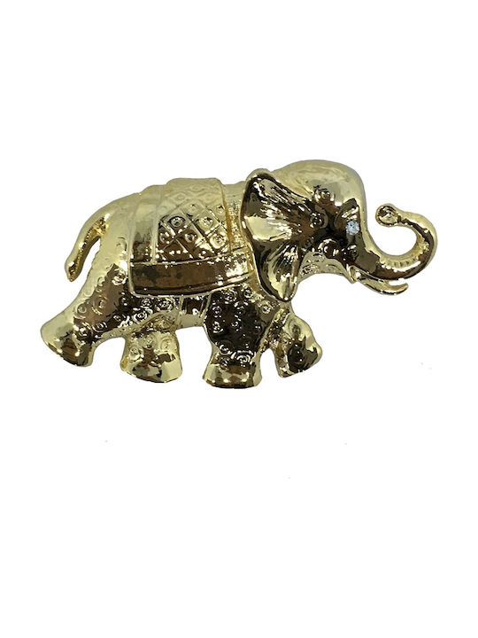 Χρυσή καρφίτσα Ελέφαντας με στρας - StudioAccessori