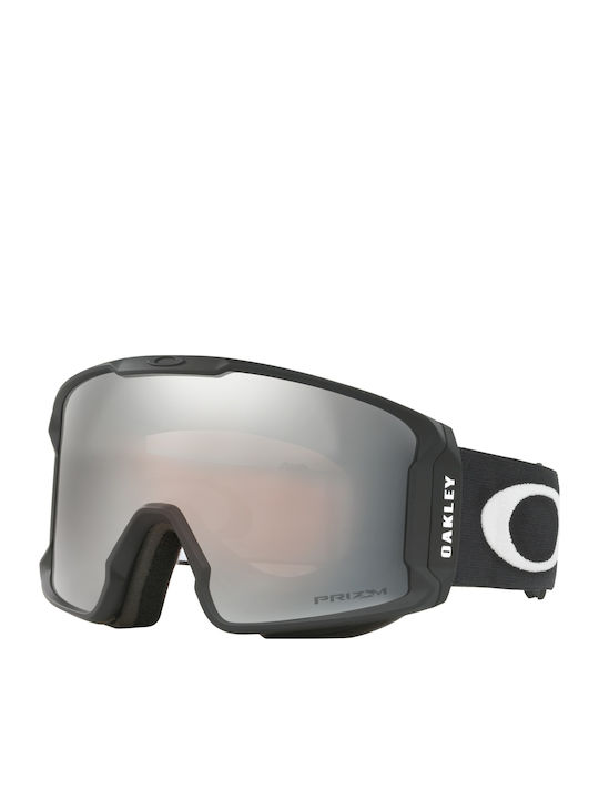 Oakley Line Miner Mască de Schi și Snowboard pentru Adulți, Neagră, cu Lentilă Oglindă Gri
