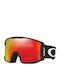 Oakley Line Miner Mască de Schi și Snowboard pentru Adulți Neagră cu Lentilă Roșie cu Efect de Oglindă