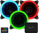 Rev RGB Pro Корпусен вентилатор 120мм с връзка 3-Pin 3бр Черен