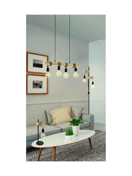 Eglo Townshend Pendant Light Black Rail for 4 B...
