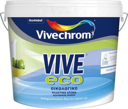 Vivechrom Vive Eco Plastik Farbe für Innenbereich Verwendung Weiß 3Es