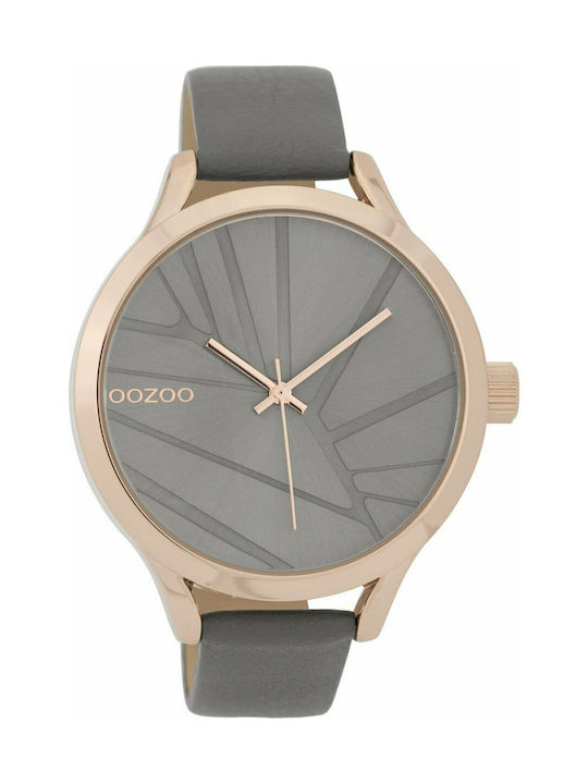 Oozoo Timepieces Watch with Gray Leather Strap