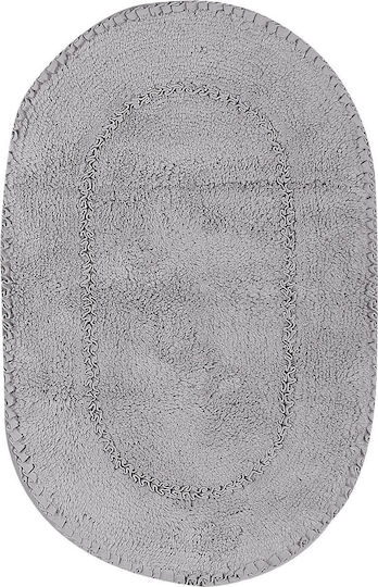 Nef-Nef Homeware Αντιολισθητικό Πατάκι Μπάνιου Βαμβακερό Οβάλ Crochet 022724 Grey 55x85εκ.