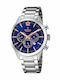 Festina Ceas Barbat 44mm Cronograf Cu Baterie Cu Brățară Din Metal Argintie