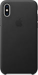 Apple Leather Case Umschlag Rückseite Leder Schwarz (iPhone X / Xs) MRWM2ZM/A