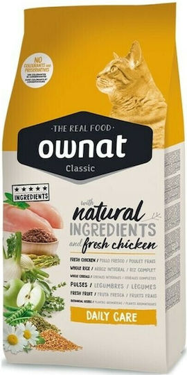 Ownat Classic Daily Care Trockenfutter für erwachsene Katzen mit Huhn 15kg