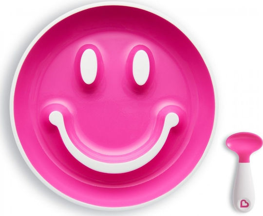 Munchkin Feeding Set made of Plastic with Non-Slip Base Pink 2pcs for 9+ months