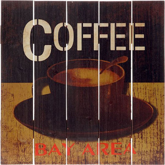Iliadis Handmade Wall Sign Brown Made of Wood 40x40cm