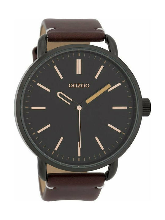 Oozoo Timepieces Uhr Batterie mit Braun Lederarmband