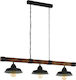 Eglo Oldbury Pendant Light Three-Light Rail for Socket E27 Brown