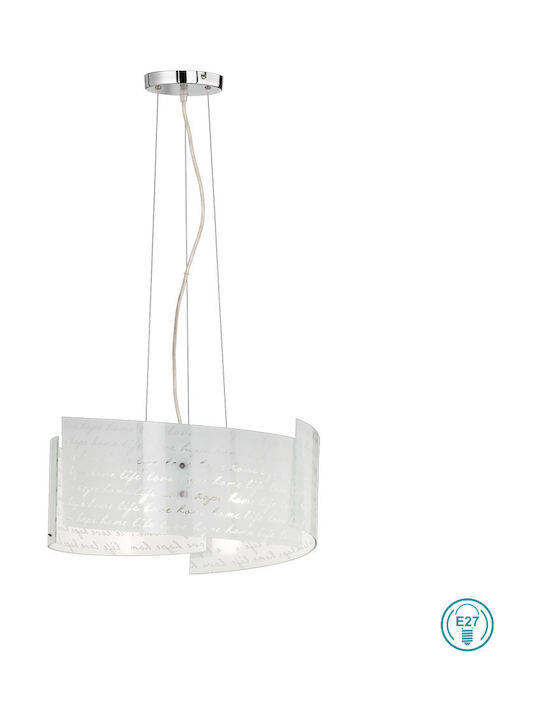 Trio Lighting Signa Pendant Light Three-Light for Socket E27 White